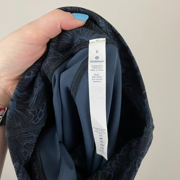 Lululemon Wunder Under Crop Hi-Rise Nouveau Mach Blue Leggings Size 6 - Picture 3 of 8